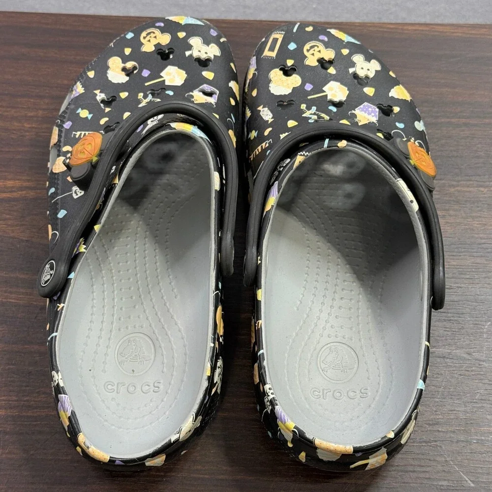 Crocs Classic Clog Disney Mickey Halloween Pumpkin Black Mens 9 Womens 11 Shoes